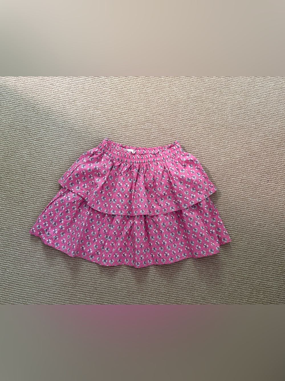 Pink Floral Tiered girls Skirt